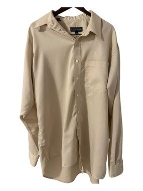 Lineage Mushroom Taupe Dress Shirt 17.5 36/37 Wrinkle Resistant
